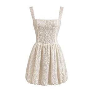 Layered With Love Embroidered Ivory Dress NWT Size L $168 Retail